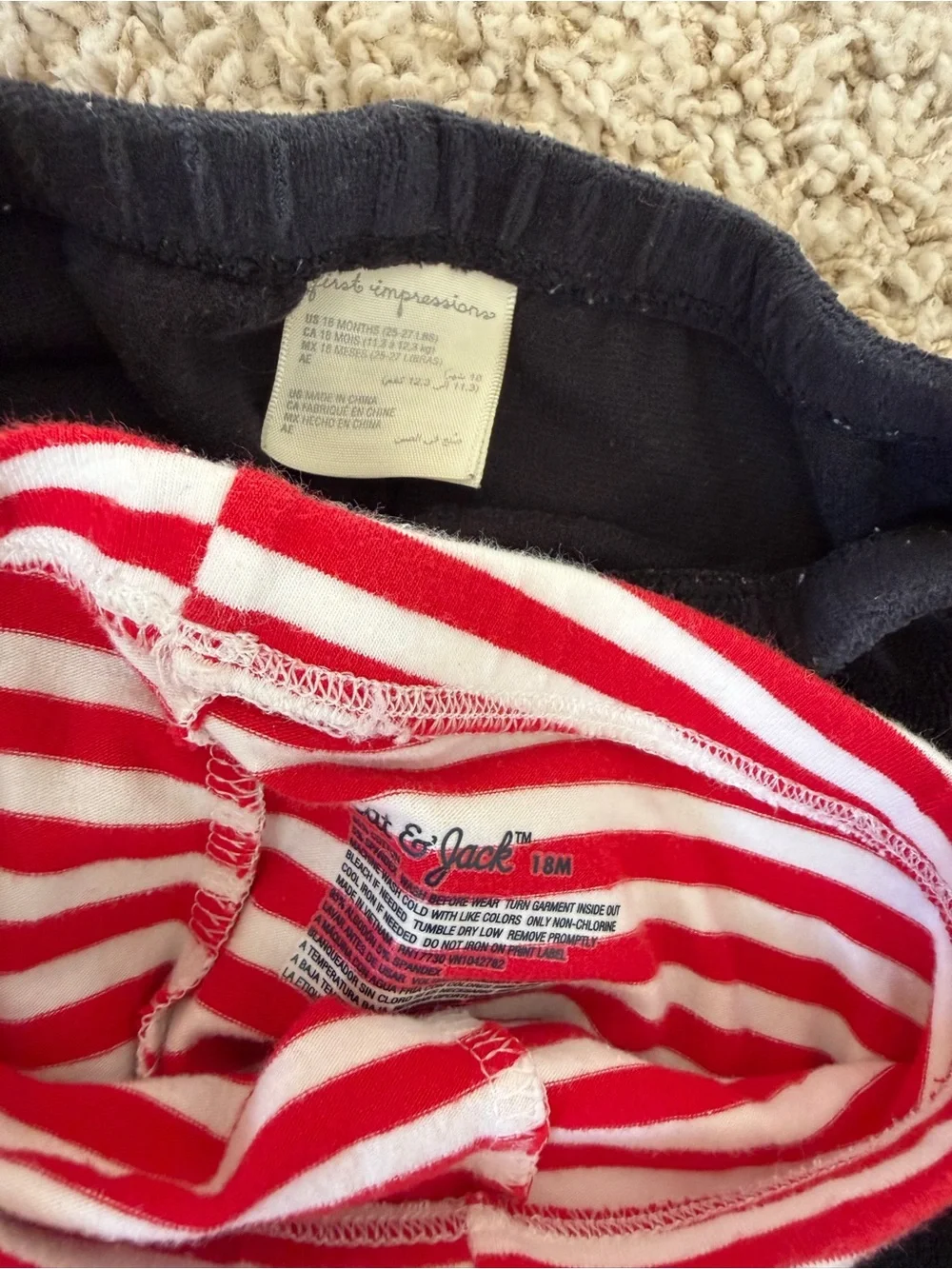 Baby girl Toddler Leggings 18 months - Red, Black, White, Christmas pants